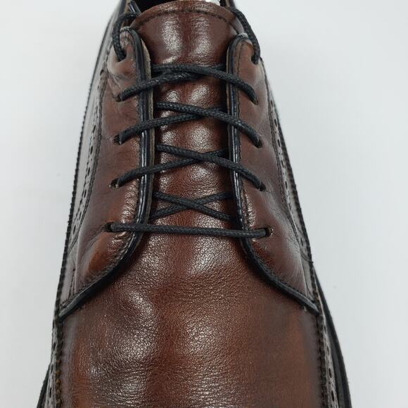 Freeman Free-Flex Mens Size 8.5 D Brown Leather Wingtip Oxford Formal Dress Shoe - Picture 9 of 13